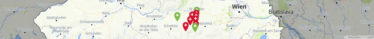 Map view for Pharmacies emergency services nearby Hofstetten-Grünau (Sankt Pölten (Land), Niederösterreich)